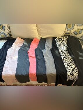 Womens bundle of workwear Pants - Black, Gray, Charcoal, Pink (Total 9 trousers)